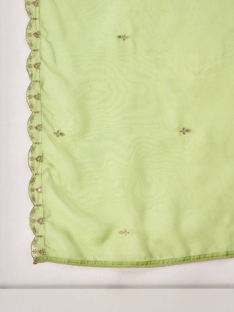Sequence embroidered kurta with sharara & dupatta