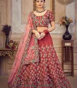 Embroidered Thread Work Semi-Stitched Lehenga & Unstitched Blouse With Dupatta