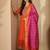 Embroidered round neck kurta & trousers with dupatta