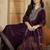 Embroidered v-neck kurta & trousers with dupatta
