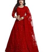 Embroidered Semi-Stitched Lehenga With Unstitched Blouse With Dupatta