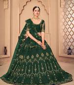 Embroidered Semi-Stitched Lehenga With Unstitched Blouse With Dupatta