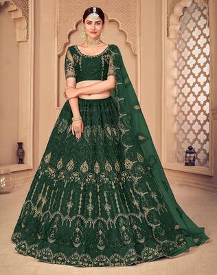 Embroidered Semi-Stitched Lehenga With Unstitched Blouse With Dupatta 2
