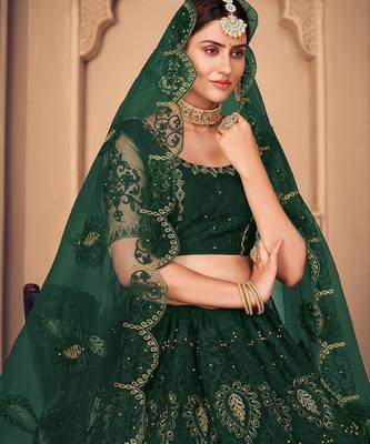 Embroidered Semi-Stitched Lehenga With Unstitched Blouse With Dupatta 3