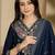 Embroidered v-neck kurta & trousers with dupatta