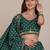 Printed Thread Work Semi-Stitched Lehenga & Unstitched Blouse With Dupatta