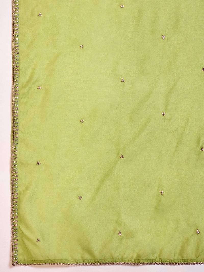 Zari sequence thread embroidered kurta with trousers & dupatta