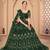 Embroidered Thread Work Semi-Stitched Lehenga With Unstitched Blouse & Dupatta