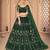 Embroidered Thread Work Semi-Stitched Lehenga With Unstitched Blouse & Dupatta