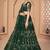 Embroidered Thread Work Semi-Stitched Lehenga With Unstitched Blouse & Dupatta