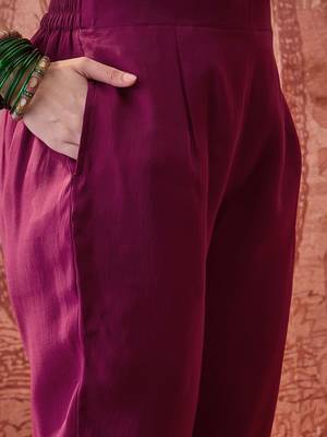 Embroidered round neck kurta & trousers kurta sets 5