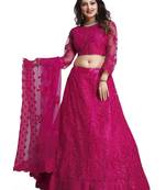 Embroidered Thread Work Semi-Stitched Lehenga & Unstitched Blouse With Dupatta