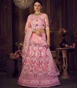 Embroidered Thread Work Semi-Stitched Lehenga & Unstitched Blouse With Dupatta