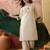 Embroidered v-neck kurta trousers & dupatta