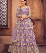 Embroidered Thread Work Semi-Stitched Lehenga & Unstitched Blouse With Dupatta