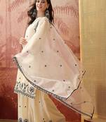 Embroidered round neck kurta & sharara kurta set