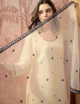 Embroidered round neck kurta & sharara kurta set 3