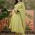 Embroidered v-neck kurta & trousers with dupatta