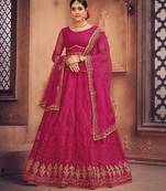 Embroidered Thread Work Semi-Stitched Lehenga & Unstitched Blouse With Dupatta