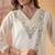 Embroidered v-neck kurta & trousers with dupatta