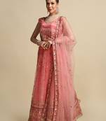 Embroidered Thread Work Semi-Stitched Lehenga & Unstitched Blouse With Dupatta