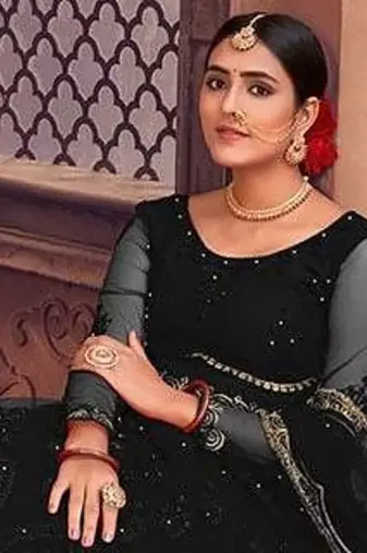 Embroidered Beads and Stones Semi-Stitched Lehenga & Unstitched Blouse With Dupatta