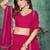 Embroidered Thread Work Semi-Stitched Lehenga & Unstitched Blouse With Dupatta