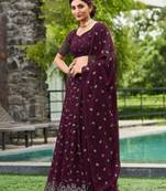 Embroidered Thread Work Semi-Stitched Lehenga & Unstitched Blouse With Dupatta