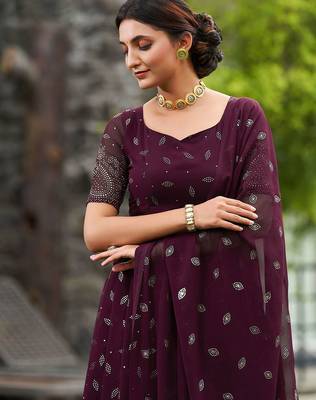 Embroidered Thread Work Semi-Stitched Lehenga & Unstitched Blouse With Dupatta 2