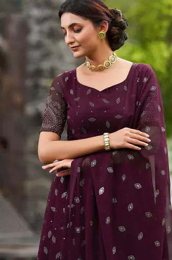 Embroidered Thread Work Semi-Stitched Lehenga & Unstitched Blouse With Dupatta