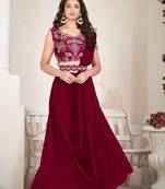Embroidered Thread Work Semi-Stitched Lehenga & Unstitched Blouse With Dupatta