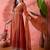 Orange floral embroidered panelled zari a-line kurta with trousers and dupatta