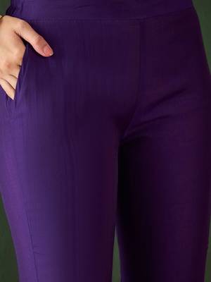 Women embroidered a-line kurta trousers & dupatta 3