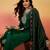 Floral embroidered notch neck panelled straight kurta & trousers with dupatta