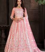 Embroidered Thread Work Semi-Stitched Lehenga & Unstitched Blouse With Dupatta