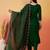 Floral embroidered notch neck panelled straight kurta & trousers with dupatta