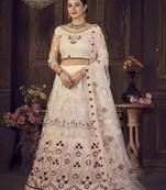 Embroidered Thread Work Semi-Stitched Lehenga & Unstitched Blouse With Dupatta