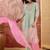 Embroidered v-neck kurta & trousers kurta set