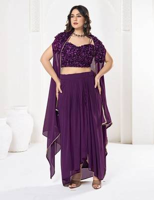 Embroidered Semi-Stitched Lehenga & Unstitched Blouse With Dupatta 1