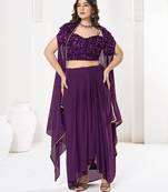 Embroidered Semi-Stitched Lehenga & Unstitched Blouse With Dupatta