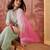 Embroidered v-neck kurta & trousers kurta set