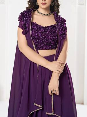 Embroidered Semi-Stitched Lehenga & Unstitched Blouse With Dupatta 2