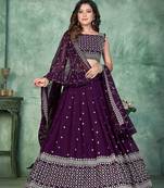 Embroidered Sequinned Semi-Stitched Lehenga & Unstitched Blouse With Dupatta
