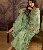 Women floral embroidered regular beads and stones kurta with sharara kurta sets