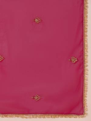 Ethnic motifs embroidered straight  kurta with palazzos & dupatta 4