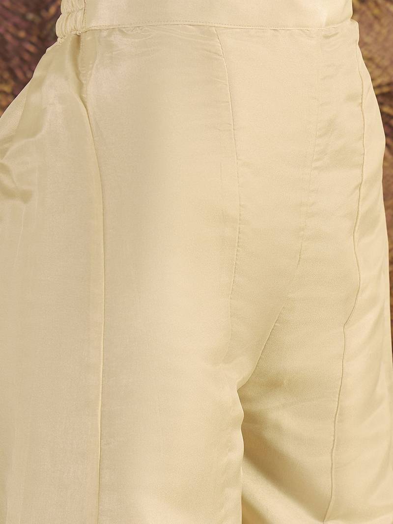 Ethnic motifs embroidered straight  kurta with palazzos & dupatta