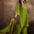 Floral embroidered v-neck sequinned kurta with palazzos & dupatta