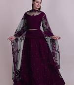 Embroidered Semi-Stitched Lehenga & Unstitched Blouse With Dupatta
