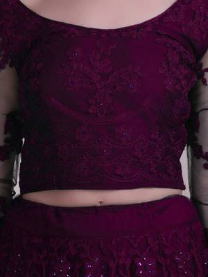Embroidered Semi-Stitched Lehenga & Unstitched Blouse With Dupatta 2