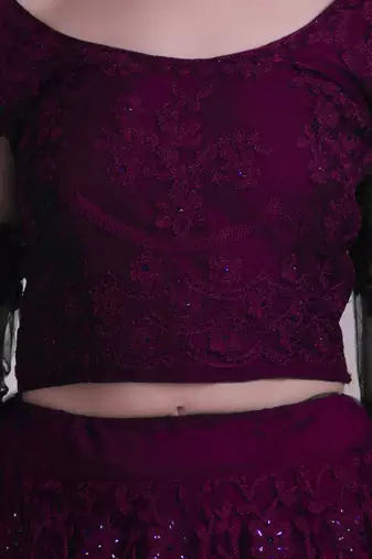 Embroidered Semi-Stitched Lehenga & Unstitched Blouse With Dupatta